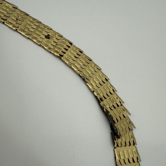 Vintage Unbranded 90s Elastic Gold Tone Belt Costume Metal - Picture 7 of 11